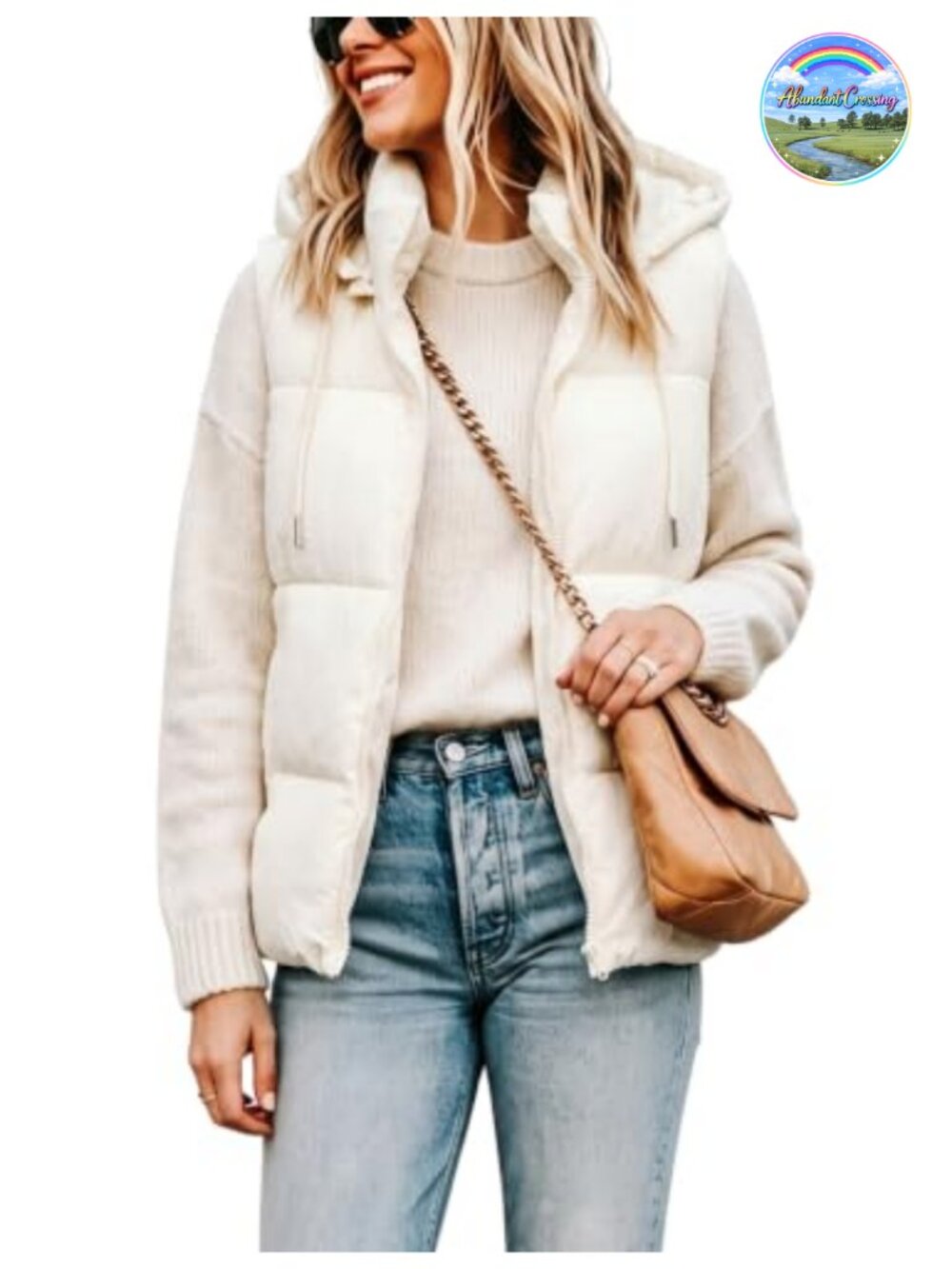 Women's Puffer Vest Sleeveless Quilted Winter Coat with Hood